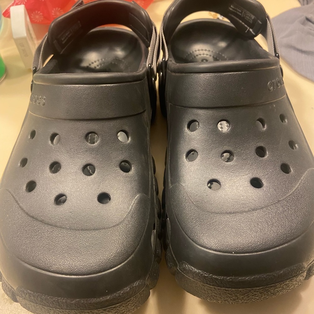 Unisex crocs like new condition. Tanish brown in color. Mens 6 womens 8
